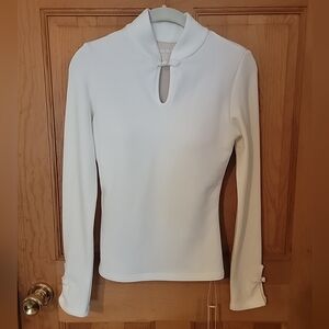 OGL Ivory Keyhole Long Sleeve Top